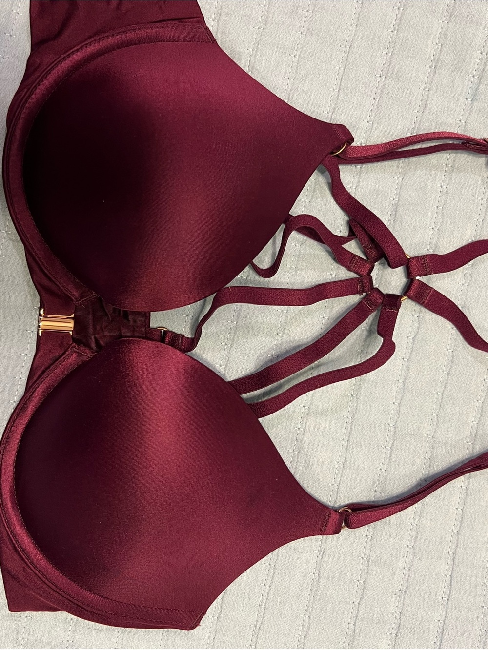Victoria's Secret Strappy Push-Up Bra in Deep Burgundy